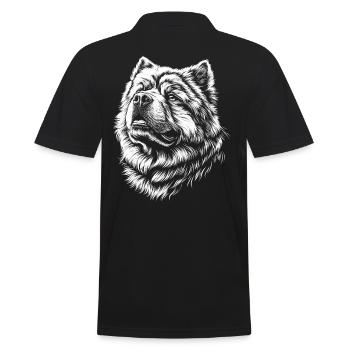 Chow Chow Portrait Hunde Hund - Männer Poloshirt - Schwarz - Hinten - Kai (181cm)