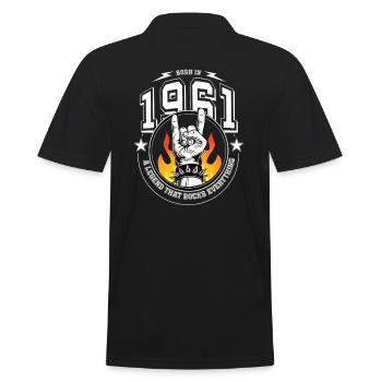 1961 Birthday, rocks everything - Men's Polo Shirt - black - Back - Kai (181cm)