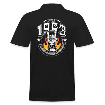 1963 Anniversaire, rock tout - Polo Homme - noir - Dos - Kai (181cm)
