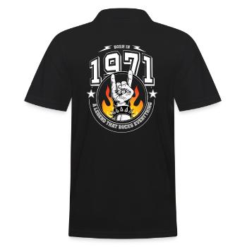 1971 Anniversaire, berce tout - Polo Homme - noir - Dos - Kai (181cm)