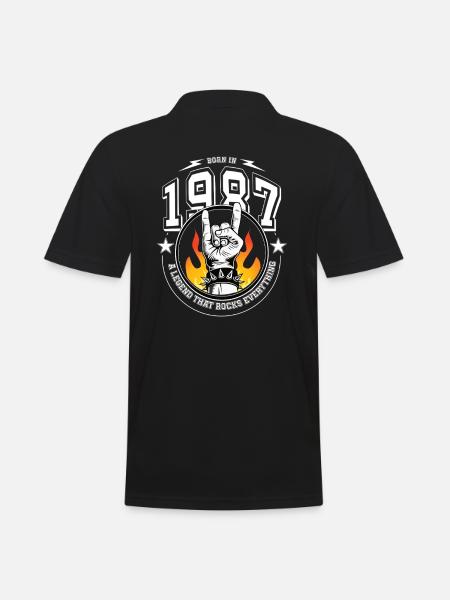 1987 Birthday, rocks everything - Men's Polo Shirt - black