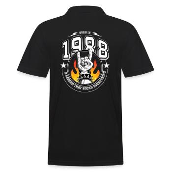 1988 Anniversaire, rock tout - Polo Homme - noir - Dos - Kai (181cm)