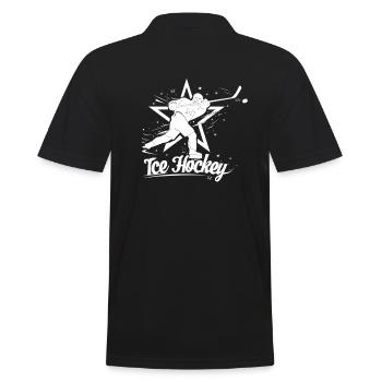Hockey Silhouette Star - Men's Polo Shirt - black - Back - Kai (181cm)