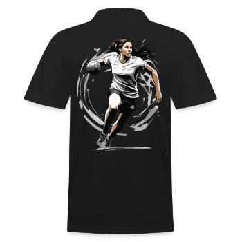 Handball player streetwear Iconic style - Men's Polo Shirt - black - Back - Kai (181cm)