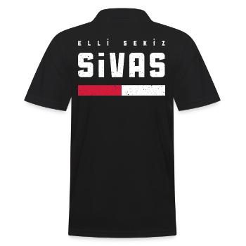 Sivas 58 - Männer Poloshirt - Schwarz - Hinten - Kai (181cm)