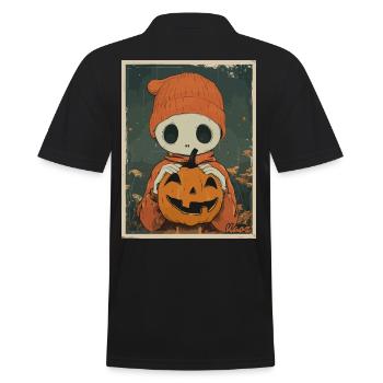 Cute skeleton with pumpkin – Halloween look - Men's Polo Shirt - black - Back - Kai (181cm)