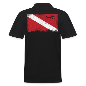 Vintage Shark Scuba Dive Flag Hommes Gymnase Sports - Polo Homme - noir - Dos - Kai (181cm)