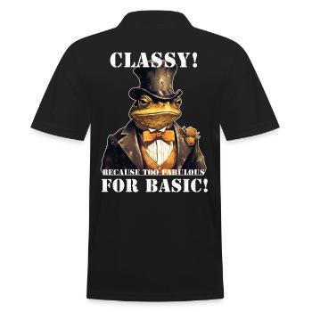 Frosch Steampunk - Männer Poloshirt - Schwarz - Hinten - Kai (181cm)
