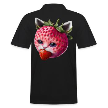 Chat fraise - Polo Homme - noir - Dos - Kai (181cm)