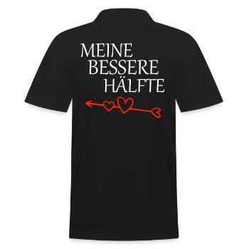 Partnershirt meine bessere Hälfte - Männer Poloshirt - Schwarz - Hinten - Kai (181cm)