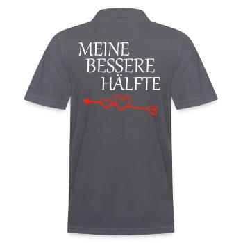 Partnershirt meine bessere Hälfte - Männer Poloshirt - Anthrazit - Hinten - Nico (186cm)