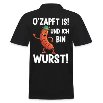 Coole Wurst - Männer Poloshirt - Schwarz - Hinten - Kai (181cm)
