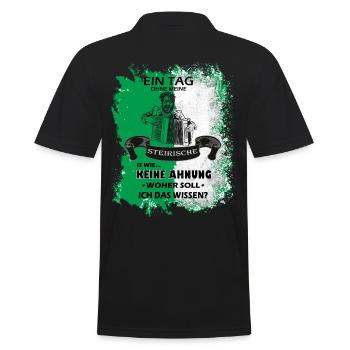 Steiermark Spruch Steirische Harmonika - Männer Poloshirt - Schwarz - Hinten - Kai (181cm)