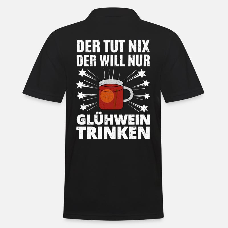 Glühwein Trinker - Männer Poloshirt - Schwarz
