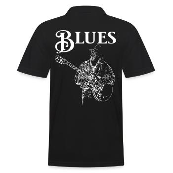 Blues Musik - Männer Poloshirt - Schwarz - Hinten - Kai (181cm)