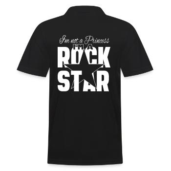 Ich bin keine Prinzessin Ich bin ein Rock Star - Männer Poloshirt - Schwarz - Hinten - Kai (181cm)
