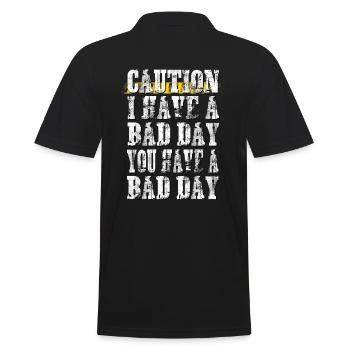 I have a bad day you have day - Männer Poloshirt - Schwarz - Hinten - Kai (181cm)