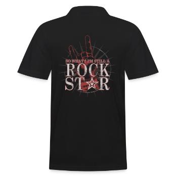 Na und ich bin ein Rock Star - Männer Poloshirt - Schwarz - Hinten - Kai (181cm)