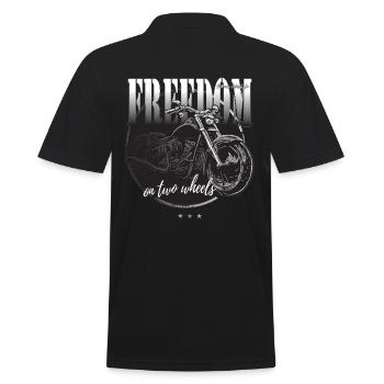 Freiheit auf zwei Rädern Motorrad Kreide Zeichnung - Männer Poloshirt - Schwarz - Hinten - Kai (181cm)