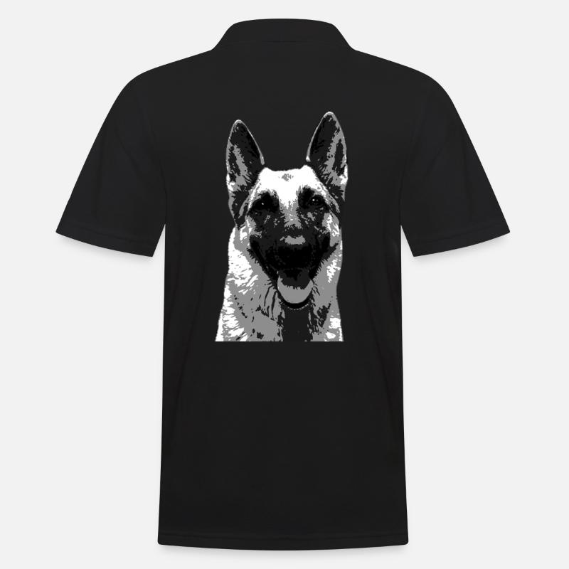 Schäferhund - deutscher Schäferhund Kopf Geschenk - Männer Poloshirt - Schwarz