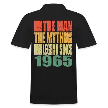 Geboren 1965 The Man The Myth Geburtstag - Männer Poloshirt - Schwarz - Hinten - Kai (181cm)