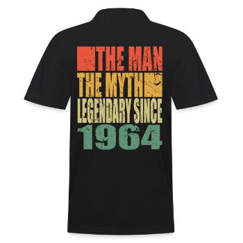 Geboren 1964 The Man The Myth Geburtstag - Männer Poloshirt - Schwarz - Hinten - Kai (181cm)