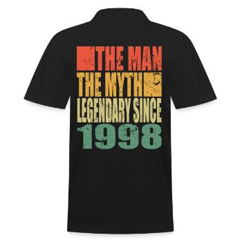 Geboren 1998 The Man The Myth Geburtstag - Männer Poloshirt - Schwarz - Hinten - Kai (181cm)