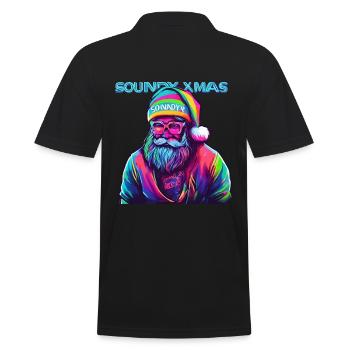 SOUNDY XMAS Weihnachten Rave Club Dance - Männer Poloshirt - Schwarz - Hinten - Kai (181cm)