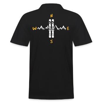 Funny - Skiing wind direction - Men's Polo Shirt - black - Back - Kai (181cm)