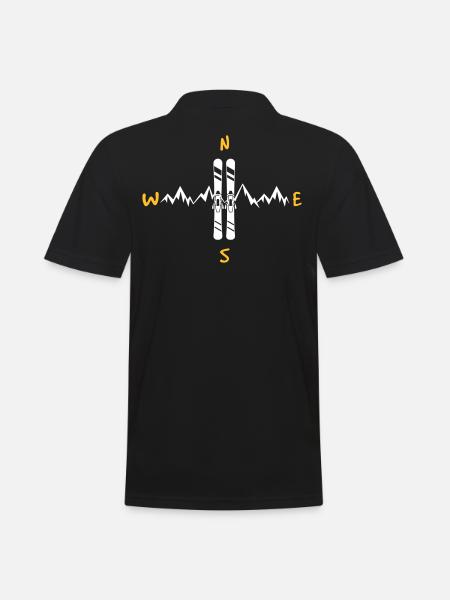 Funny - Skiing wind direction - Men's Polo Shirt - black