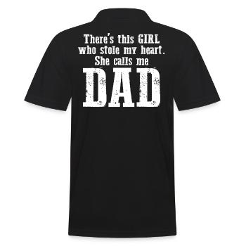 There's This Girl She Stole My Heart Call Me Dad - Men's Polo Shirt - black - Back - Kai (181cm)