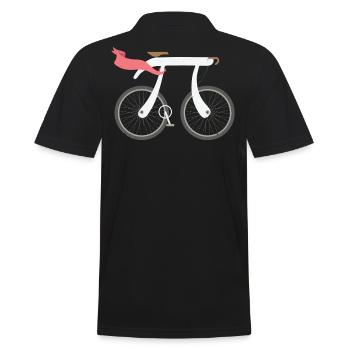 Funny Picycle T-Shirt Bicycle Pi Shirt - Men's Polo Shirt - black - Back - Kai (181cm)