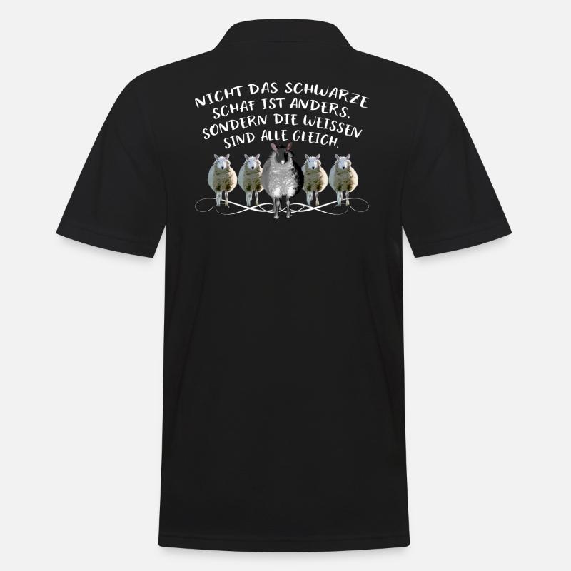 Schafe Spruch Weisheit schwarzes Schaf Einzigartig - Männer Poloshirt - Schwarz
