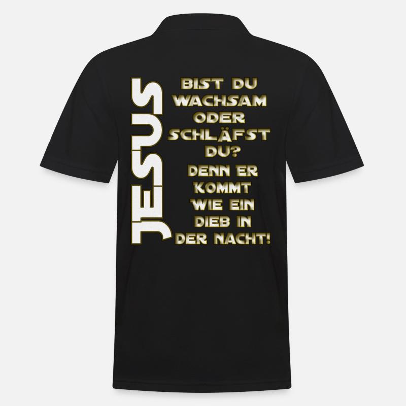 Jesus kommt - Männer Poloshirt - Schwarz