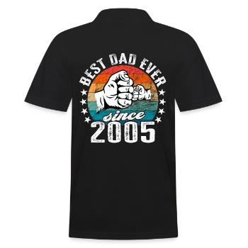 Bester Papa der Welt seit 2005 - Männer Poloshirt - Schwarz - Hinten - Kai (181cm)
