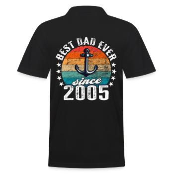 Meilleur papa du monde depuis 2005 Anker - Polo Homme - noir - Dos - Kai (181cm)