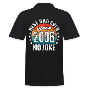 Bester Papa der Welt seit 2006 No Joke - Männer Poloshirt - Schwarz - Hinten - Kai (181cm)