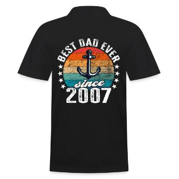 Meilleur papa du monde depuis 2007 Anker - Polo Homme - noir - Dos - Kai (181cm)