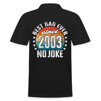Best dad in the world since 2003 No Joke - Men's Polo Shirt - black - Back - Kai (181cm)