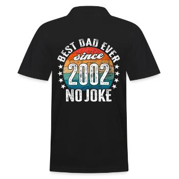Bester Papa der Welt seit 2002 No Joke - Männer Poloshirt - Schwarz - Hinten - Kai (181cm)