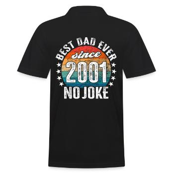 Bester Papa der Welt seit 2001 No Joke - Männer Poloshirt - Schwarz - Hinten - Kai (181cm)