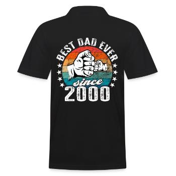 Bester Papa der Welt seit 2000 Vatertag - Männer Poloshirt - Schwarz - Hinten - Kai (181cm)