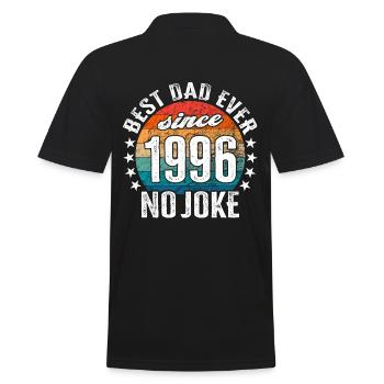 Bester Papa der Welt seit 1996 No Joke - Männer Poloshirt - Schwarz - Hinten - Kai (181cm)