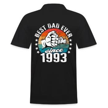Bester Papa der Welt seit 1993 Vatertag - Männer Poloshirt - Schwarz - Hinten - Kai (181cm)