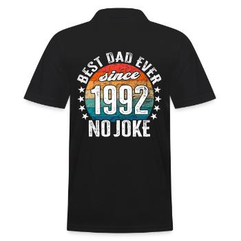 Bester Papa der Welt seit 1992 No Joke - Männer Poloshirt - Schwarz - Hinten - Kai (181cm)