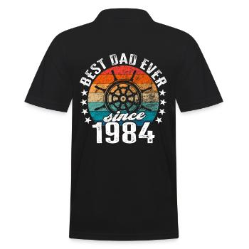 Meilleur père du monde depuis 1984 capitaine - Polo Homme - noir - Dos - Kai (181cm)
