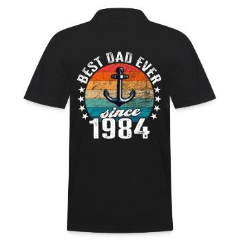 Meilleur père au monde depuis 1984 présentateur - Polo Homme - noir - Dos - Kai (181cm)
