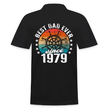 Best dad in the world since 1979 captain - Men's Polo Shirt - black - Back - Kai (181cm)