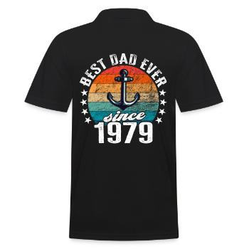 Best dad in the world since 1979 anchor - Men's Polo Shirt - black - Back - Kai (181cm)