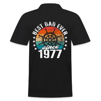 Best dad in the world since 1977 captain - Men's Polo Shirt - black - Back - Kai (181cm)